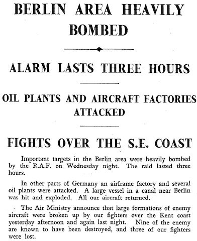 Times, 30 August 1940, 4