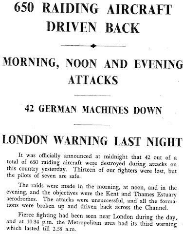 Times, 3 September 1940, 4
