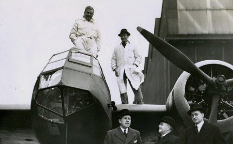 Sir Kingsley Wood and a Blenheim Mk I