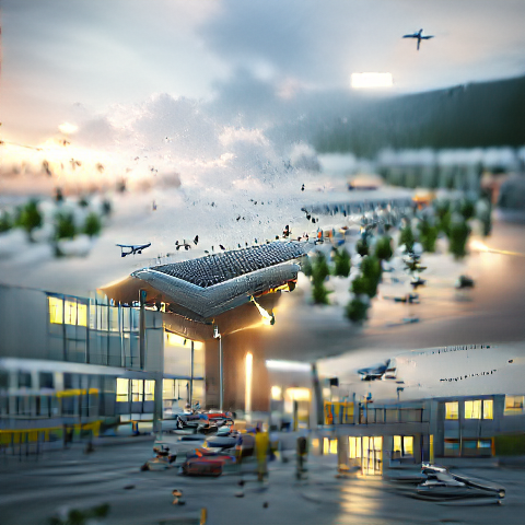 an airport rendered in vray