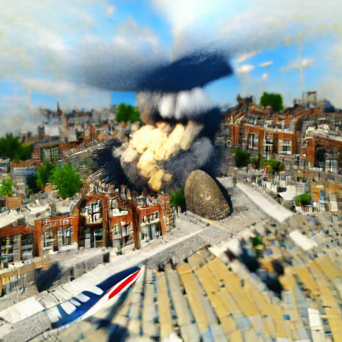 the London Blitz photorealistic