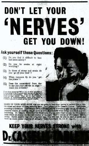 DON'T LET YOUR 'NERVES' GET YOU DOWN / Daily Mail, 20 September 1938, p. 7