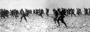 German infantry on the battlefield, August 7, 1914