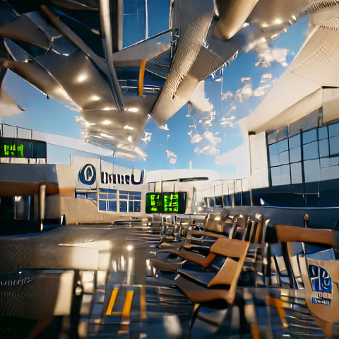 an airport rendered in Unreal Engine