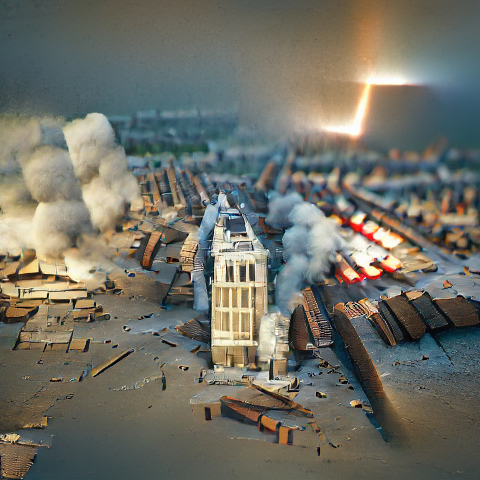 the London Blitz rendered in vray