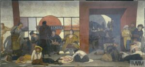 Walter Bayes, The Underworld: Taking Cover in a Tube Station During a London Air Raid (1918)